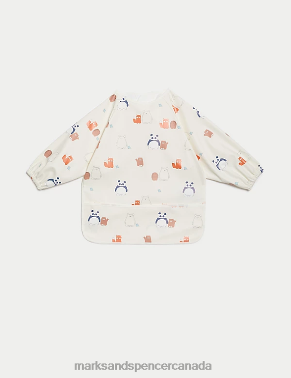 Baby Calico Mix Clothing Marks & Spencer Bear Crew Feeding Bib 20VTD7296 - Marks and Spencer outlet