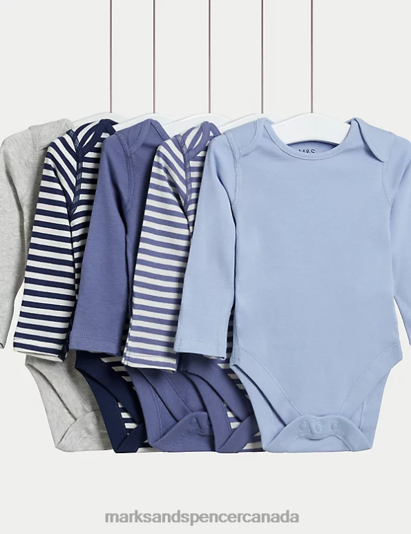 Marks and Spencer sale - Baby Chambray Mix Clothing Marks & Spencer 5pk Pure Cotton Bodysuits 20VTD7239