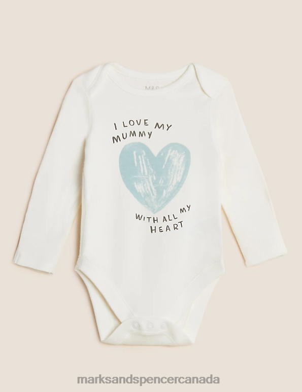 Marks and Spencer Canada - Baby Grey Marl Clothing Marks & Spencer Pure Cotton Mummy Slogan Bodysuit 20VTD7344