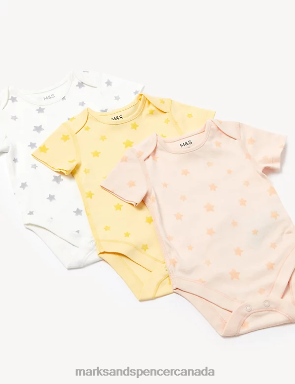 Marks and Spencer near me - Baby Multi Clothing Marks & Spencer 3pk Pure Cotton Star Bodysuits 20VTD7484