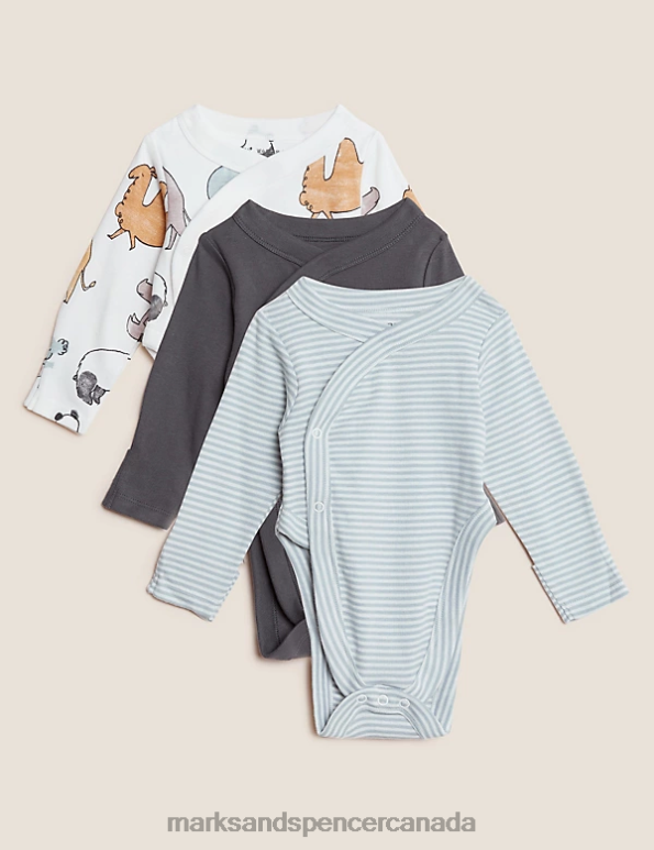 Marks and Spencer near me - Baby Smoke Clothing Marks & Spencer 3pk Hip Dysplasia Pure Cotton Bodysuits 20VTD7548