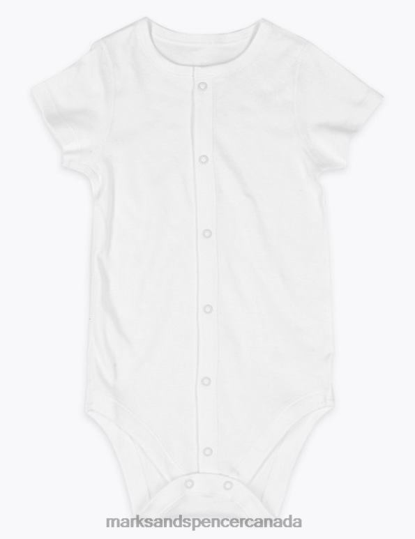 Baby White Clothing Marks & Spencer Adaptive Pure Cotton Bodysuit 20VTD7599 - Marks and Spencer Canada locations