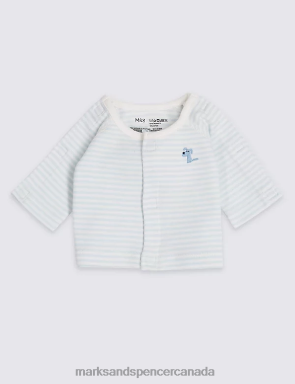 Marks and Spencer sale - Baby Blue Mix Clothing Marks & Spencer Adaptive Premature Jersey Jacket 20VTD7562