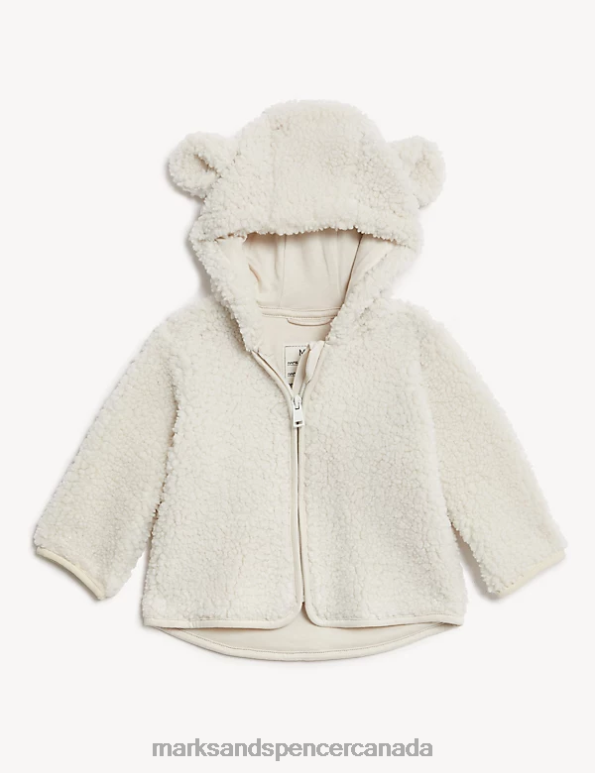 Baby Cream Clothing Marks & Spencer Borg Hooded Jacket 20VTD7632 - Marks and Spencer Canada locations