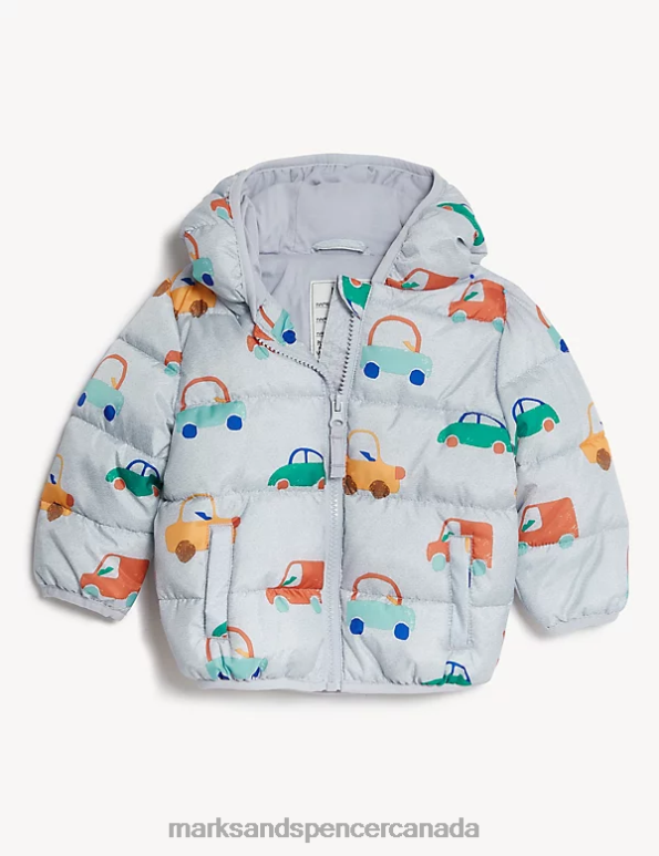 Baby Grey Mix Clothing Marks & Spencer Car Print Coat 20VTD7366 - Marks and Spencer outlet