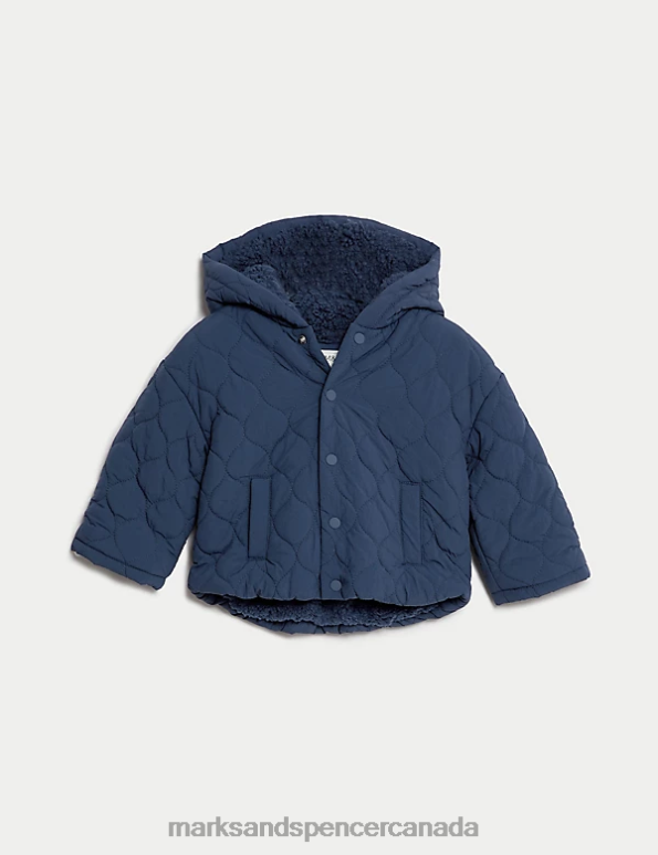 Baby Navy Mix Clothing Marks & Spencer Hooded Jacket 20VTD7592 - Marks and Spencer online