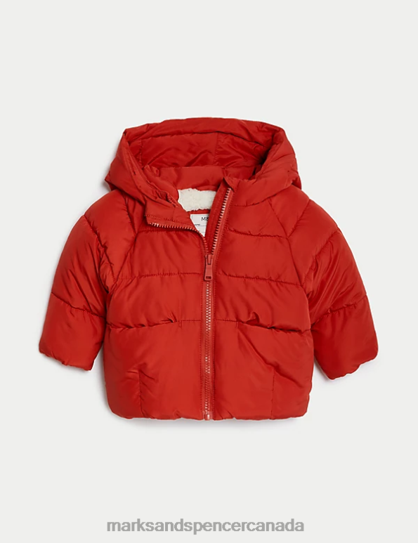 Marks and Spencer Canada - Baby Red Clothing Marks & Spencer Hooded Padded Coat 20VTD7423