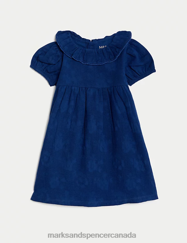 Baby Navy Clothing Marks & Spencer Pure Cotton Collared Dress 20VTD7700 - Marks and Spencer online