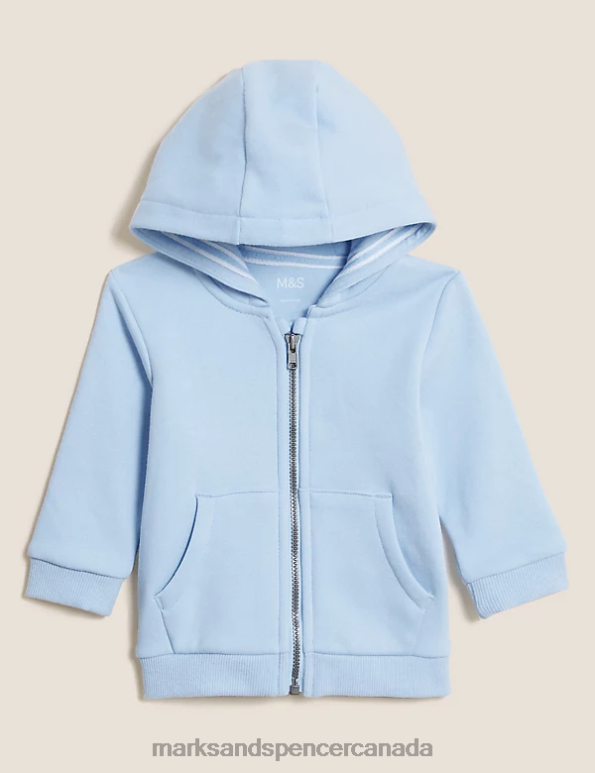 Marks and Spencer near me - Baby Blue Clothing Marks & Spencer Cotton Rich Plain Hoody 20VTD7351