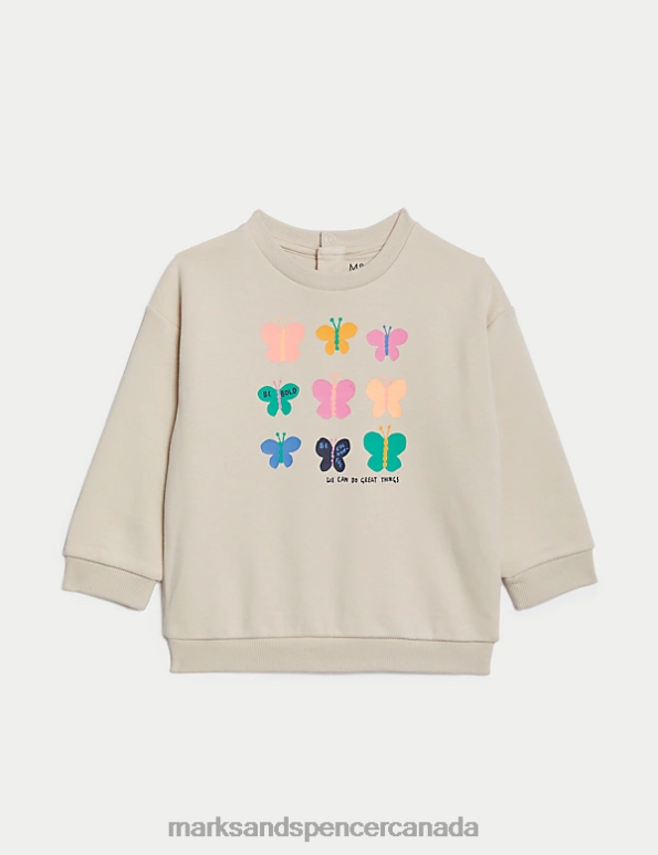 Marks and Spencer sale - Baby Calico Mix Clothing Marks & Spencer Cotton Rich Butterfly Print Sweatshirt 20VTD7610