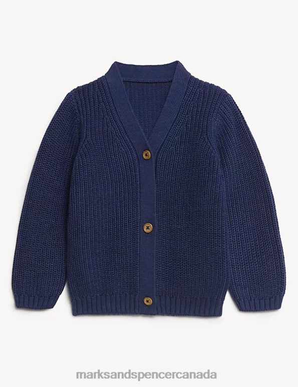 Baby Indigo Clothing Marks & Spencer Pure Cotton Knitted Cardigan 20VTD7559 - Marks and Spencer outlet