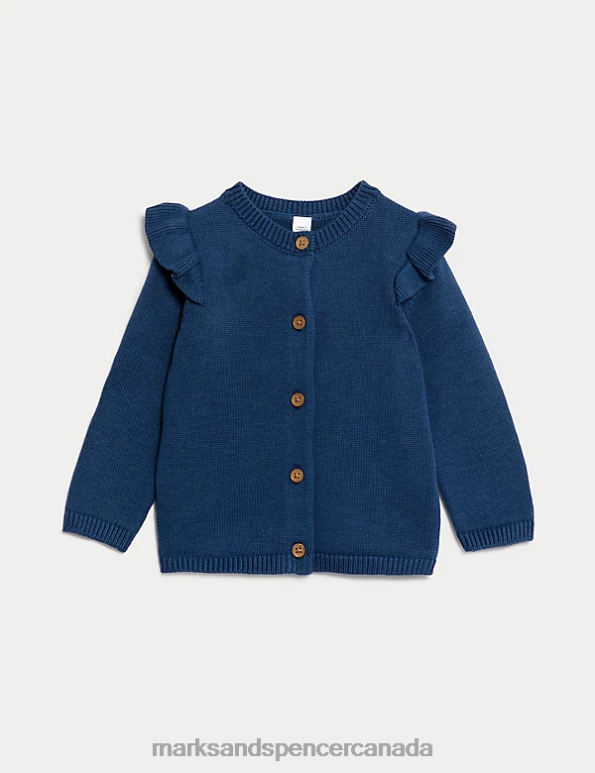 Baby Navy Clothing Marks & Spencer Pure Cotton Knitted Cardigan 20VTD7823 - Marks and Spencer online