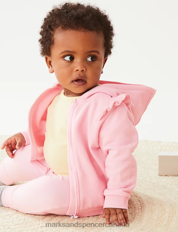 Marks and Spencer sale - Baby Pink Clothing Marks & Spencer Cotton Rich Hoodie 20VTD7694