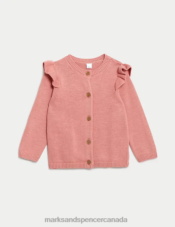 Baby Pink Clothing Marks & Spencer Pure Cotton Knitted Cardigan 20VTD7615 - Marks and Spencer online