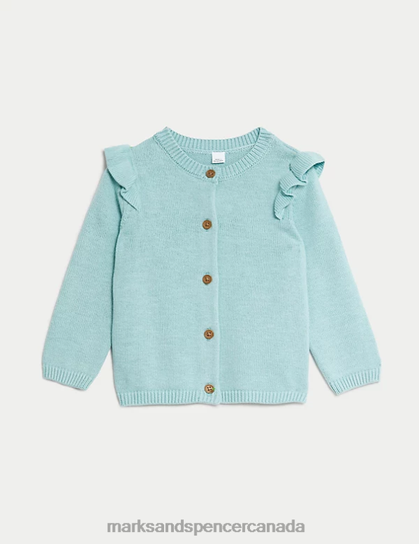 Marks and Spencer near me - Baby Teal Clothing Marks & Spencer Pure Cotton Knitted Cardigan 20VTD7821