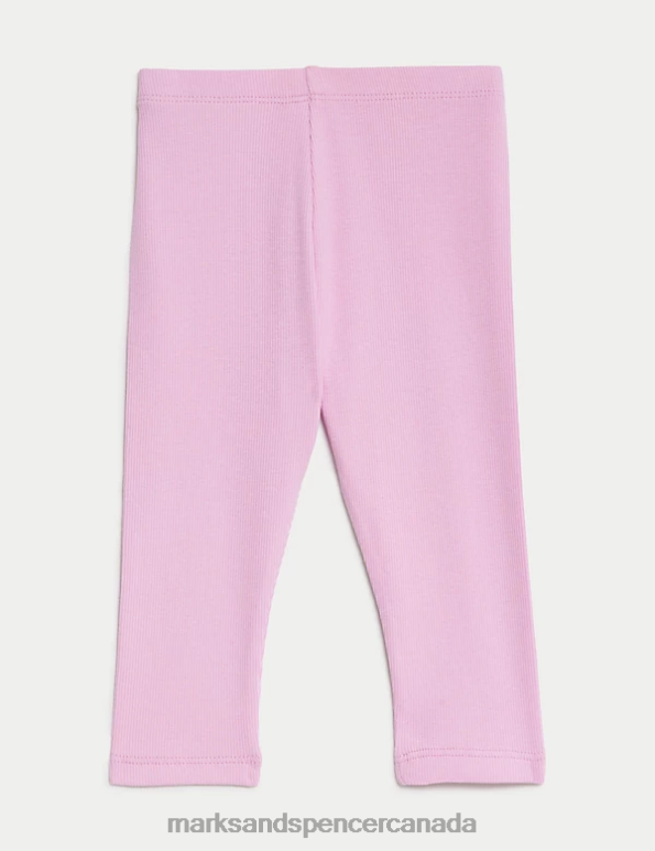 Baby Cool Pink Clothing Marks & Spencer Cotton Rich Ribbed Leggings 20VTD7910 - Marks and Spencer outlet