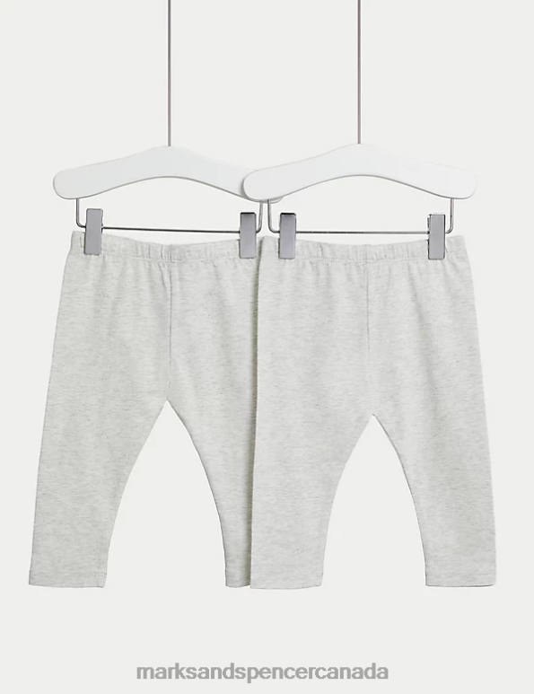 Baby Grey Marl Clothing Marks & Spencer 2pk Cotton Rich Leggings 20VTD7890 - Marks and Spencer online