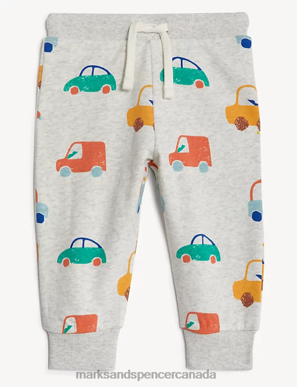 Marks and Spencer Canada - Baby Grey Marl Clothing Marks & Spencer Cotton Rich Car Joggers 20VTD7378