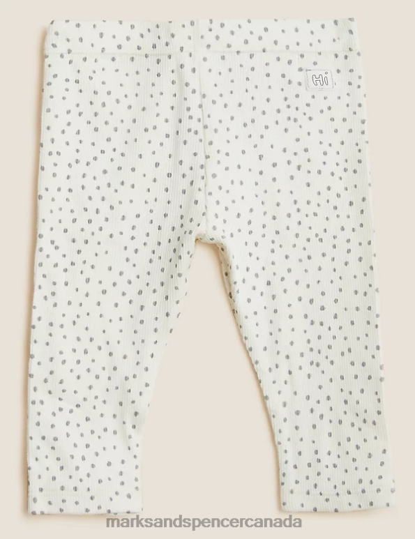 Marks and Spencer sale - Baby Ivory Mix Clothing Marks & Spencer Cotton Rich Spot Leggings 20VTD7792