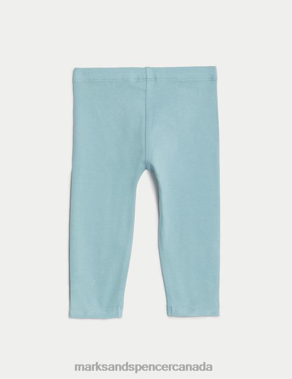 Baby Light Teal Clothing Marks & Spencer Cotton Rich Leggings 20VTD7628 - Marks and Spencer online