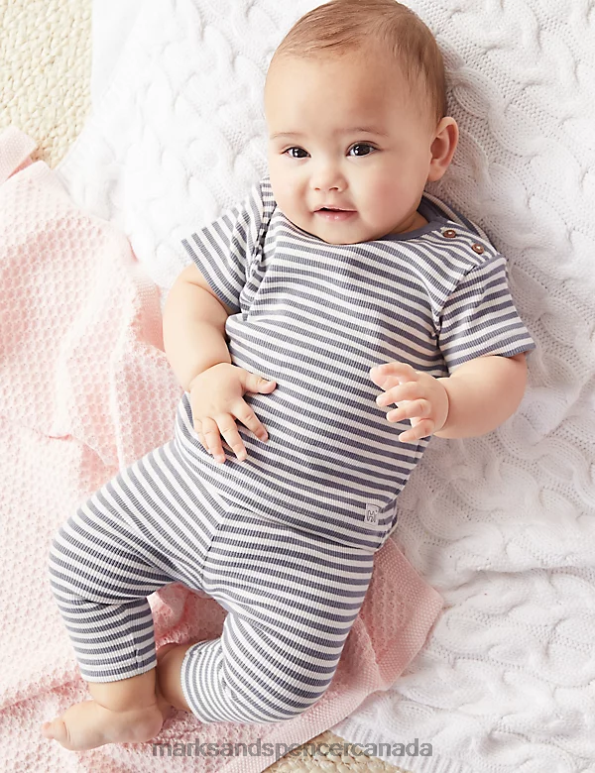 Marks and Spencer near me - Baby Multi Clothing Marks & Spencer Cotton Rich Striped Ribbed Leggings 20VTD7513