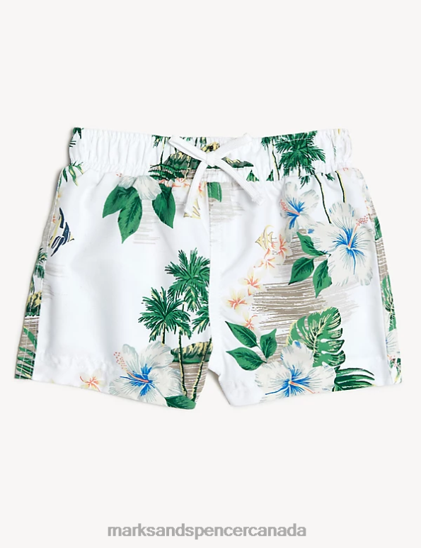 Marks and Spencer Canada - Baby Multi Clothing Marks & Spencer Hawaiian Print Swim Shorts 20VTD7595