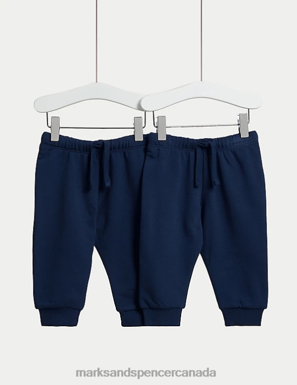 Baby Navy Clothing Marks & Spencer 2pk Cotton Rich Joggers 20VTD7250 - Marks and Spencer outlet