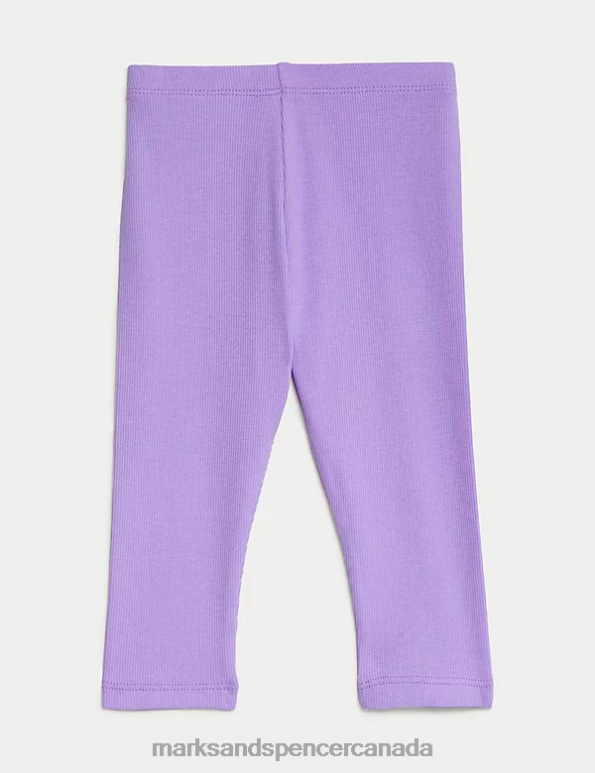 Baby Violet Clothing Marks & Spencer Cotton Rich Ribbed Leggings 20VTD7909 - Marks and Spencer Canada locations