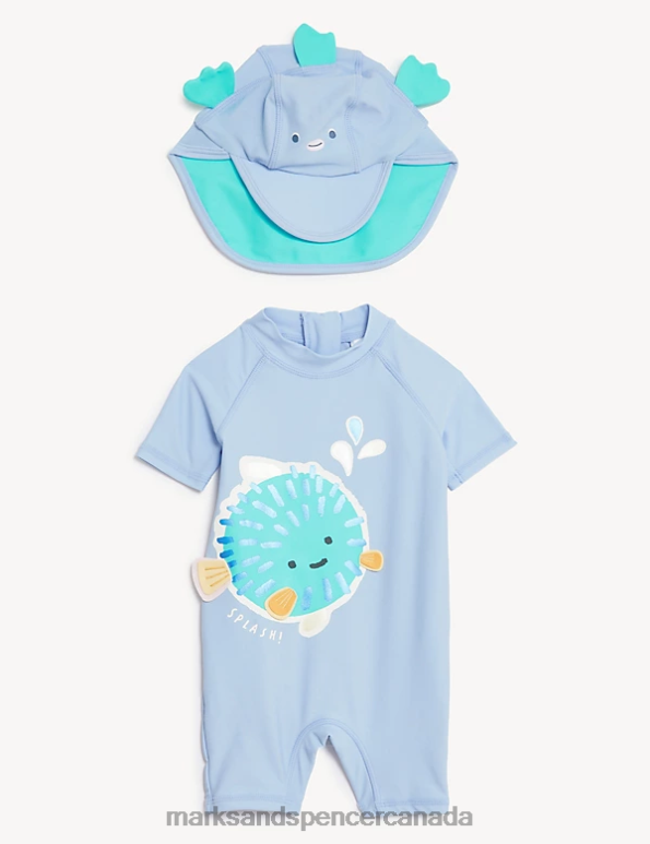 Baby Blue Mix Clothing Marks & Spencer 2pc Fish Swim Set 20VTD7481 - Marks and Spencer outlet