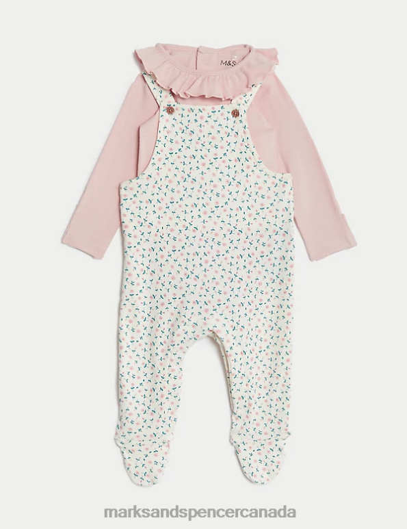 Marks and Spencer Canada - Baby Blush Clothing Marks & Spencer 2pc Pure Cotton Floral Outfit 20VTD7629