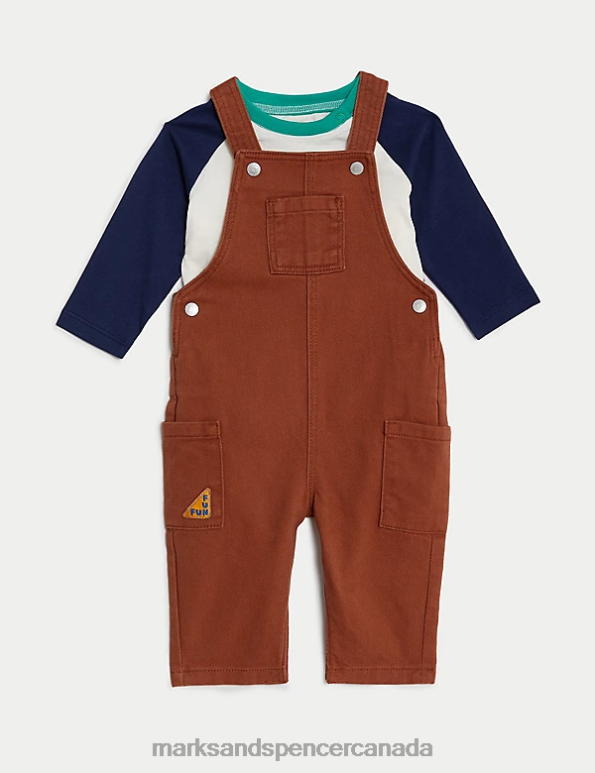 Marks and Spencer near me - Baby Brown Mix Clothing Marks & Spencer 2pc Pure Cotton Outfit 20VTD7331