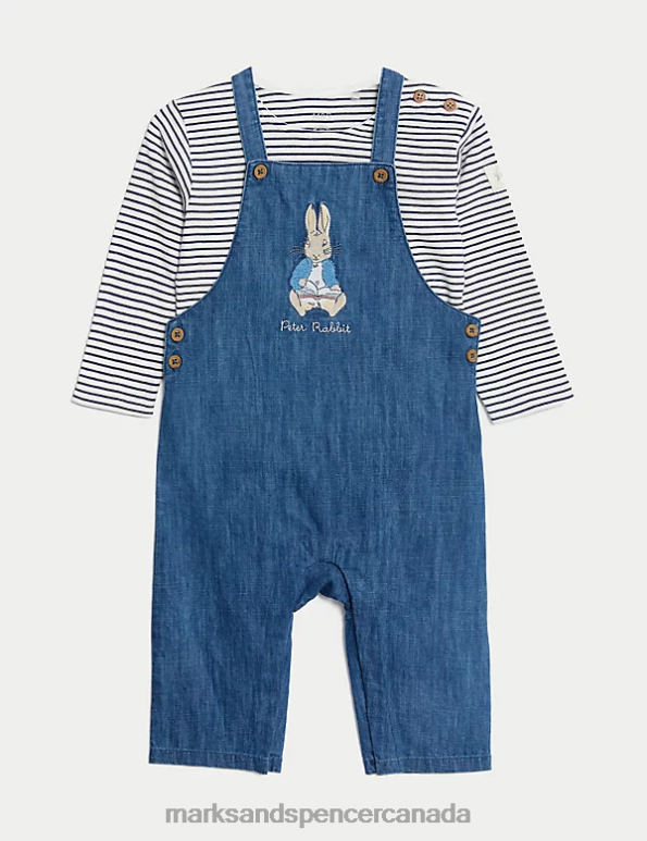 Baby Denim Clothing Marks & Spencer 2pc Pure Cotton Peter Rabbit Outfit 20VTD7336 - Marks and Spencer online