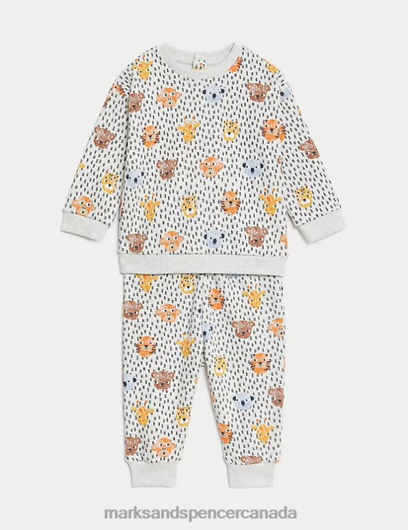 Baby Grey Marl Clothing Marks & Spencer Cotton Rich Animal Outfit 20VTD7600 - Marks and Spencer online