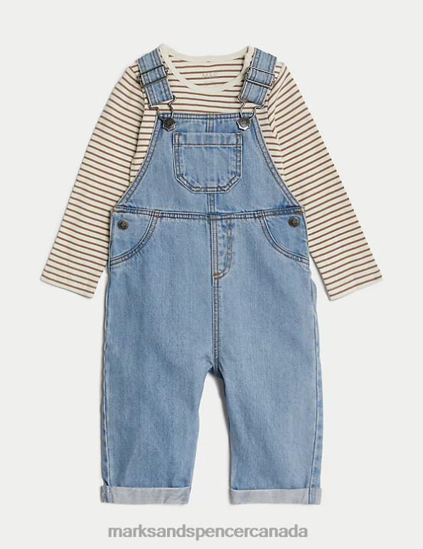 Baby Light Denim Clothing Marks & Spencer 2pc Pure Cotton Outfit 20VTD7238 - Marks and Spencer online