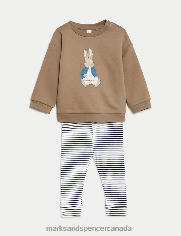 Baby Mink Mix Clothing Marks & Spencer 2pc Cotton Rich Peter Rabbit Outfit 20VTD7359 - Marks and Spencer Canada locations