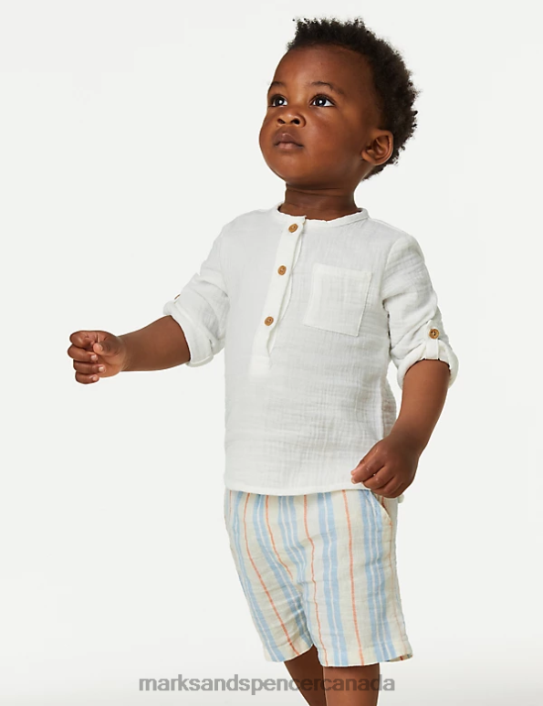 Baby Multi Clothing Marks & Spencer 2pc Cotton Rich Top & Bottom Outfit 20VTD7564 - Marks and Spencer Canada locations