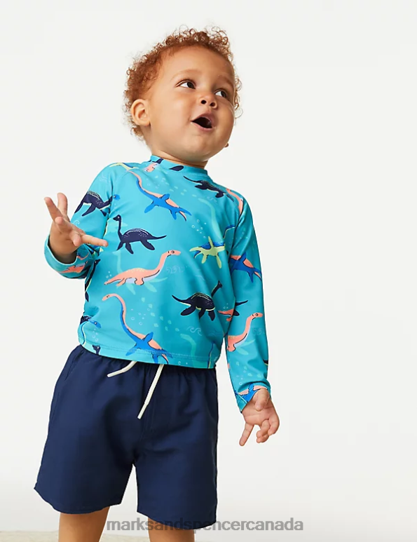 Baby Multi Clothing Marks & Spencer 2pc Dinosaur Swim Outfit 20VTD7467 - Marks and Spencer online