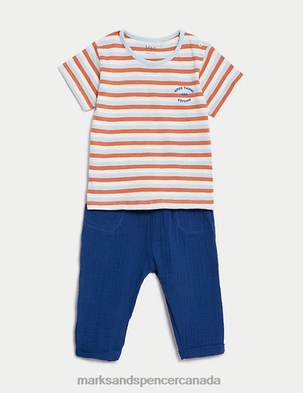 Marks and Spencer near me - Baby Multi Clothing Marks & Spencer 2pc Pure Cotton Striped Outfit 20VTD7369