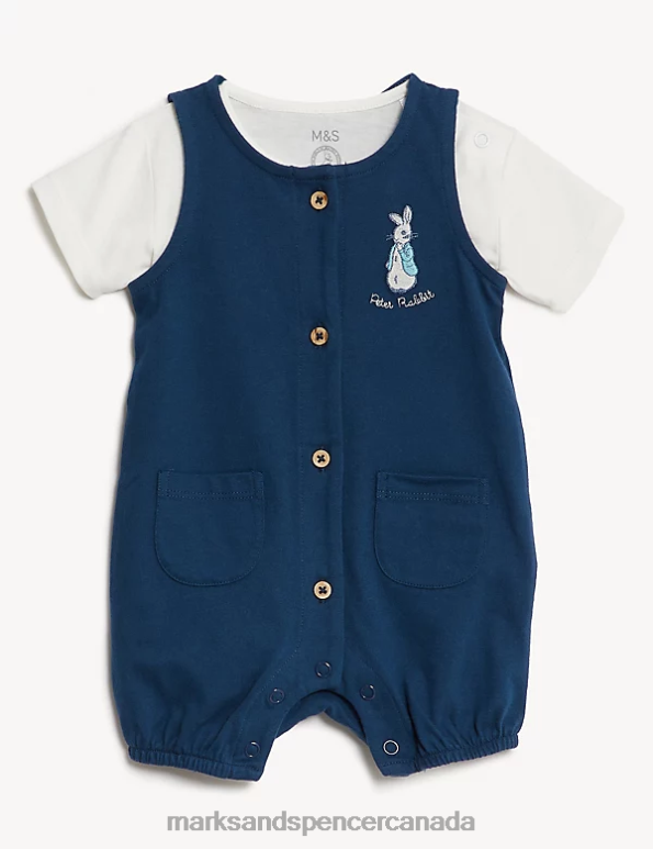 Marks and Spencer sale - Baby Navy Clothing Marks & Spencer 2pc Pure Cotton Peter Rabbit Outfit 20VTD7273