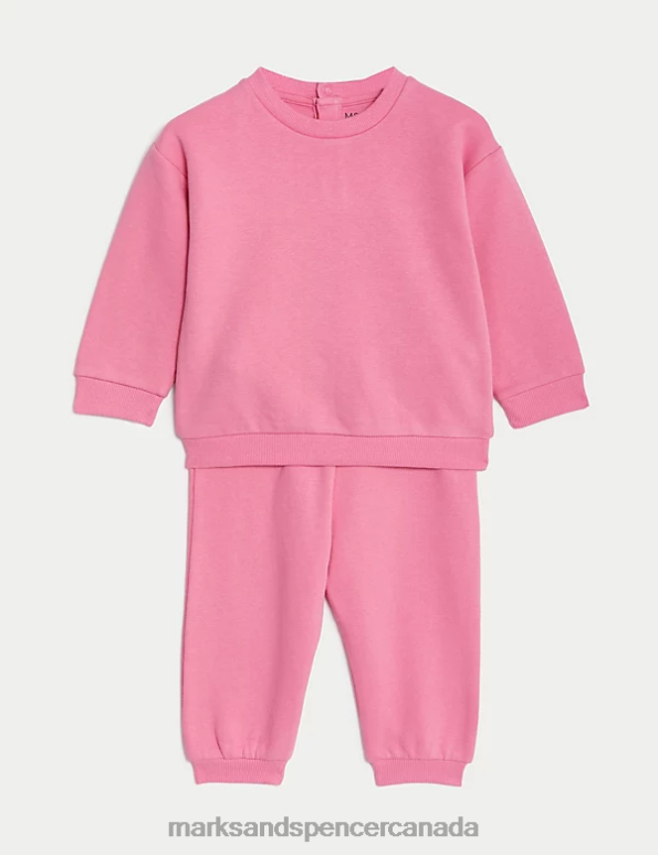 Marks and Spencer Canada - Baby Pink Clothing Marks & Spencer 2pc Cotton Rich Outfit 20VTD7612