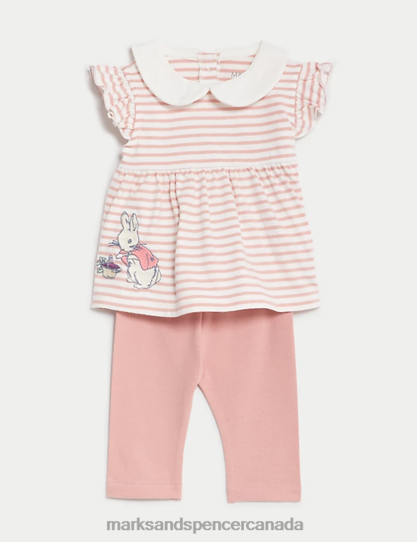 Marks and Spencer near me - Baby Pink Mix Clothing Marks & Spencer 2pc Cotton Rich Peter Rabbit Flopsy Outfit 20VTD7616