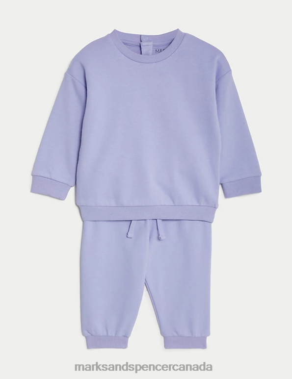 Baby Purple Clothing Marks & Spencer 2pc Cotton Rich Outfit 20VTD7817 - Marks and Spencer online