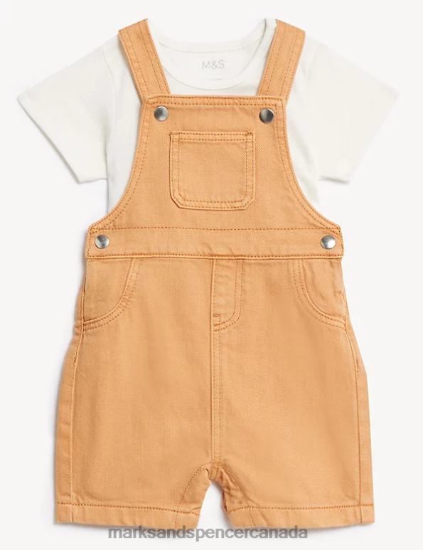 Marks and Spencer sale - Baby Rust Mix Clothing Marks & Spencer 2pc Cotton Rich Outfit 20VTD7577