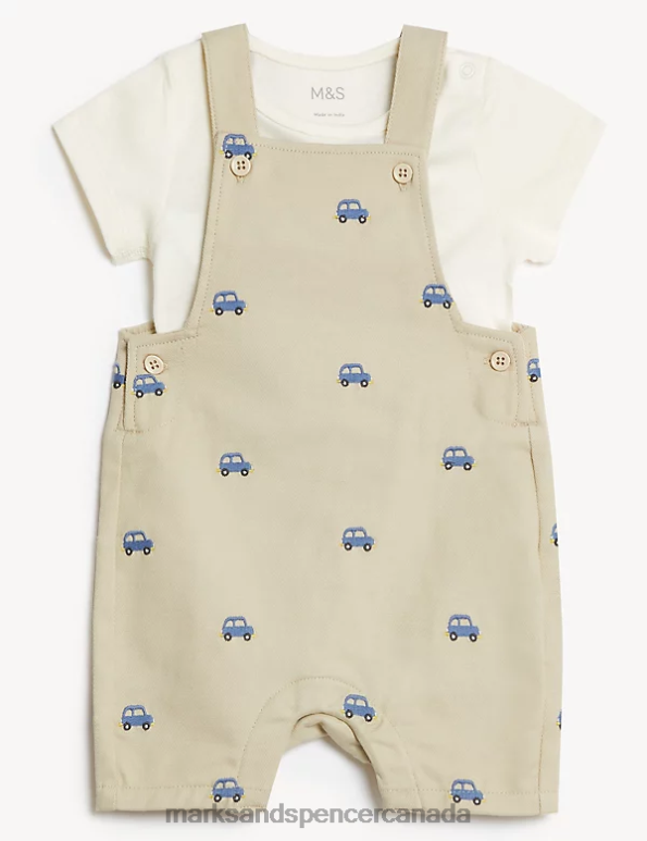 Marks and Spencer near me - Baby Stone Clothing Marks & Spencer 2pc Cotton Rich Transport Outfit 20VTD7576