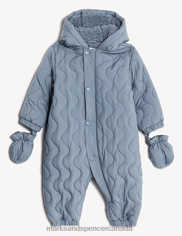 Baby Charcoal Mix Clothing Marks & Spencer Quilted Snowsuit 20VTD7310 - Marks and Spencer online