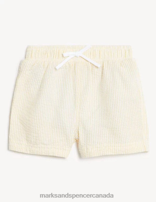 Baby Yellow Mix Clothing Marks & Spencer Cotton Blend Seersucker Swim Shorts 20VTD7414 - Marks and Spencer online