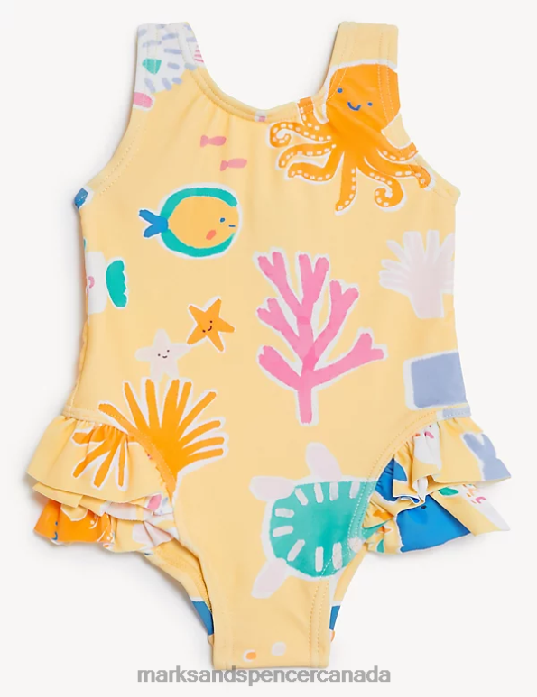 Baby Yellow Mix Clothing Marks & Spencer Sea Life Print Swimsuit 20VTD7710 - Marks and Spencer online