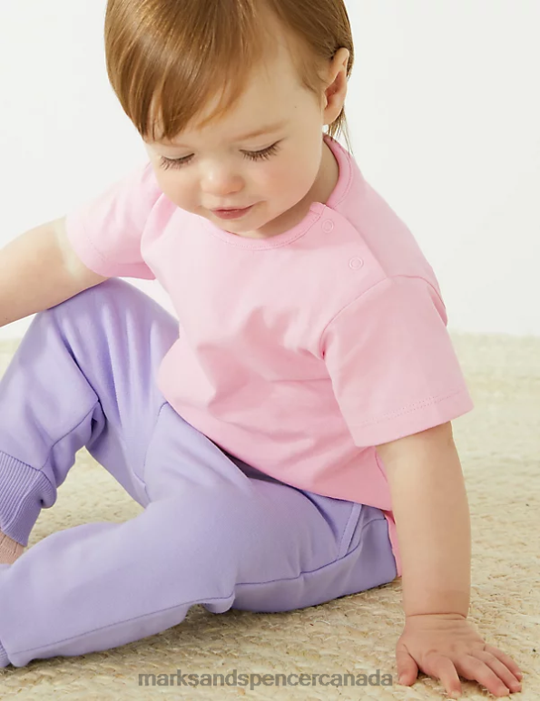 Baby Light Pink Clothing Marks & Spencer 3pk Pure Cotton T-Shirts 20VTD7753 - Marks and Spencer Canada locations