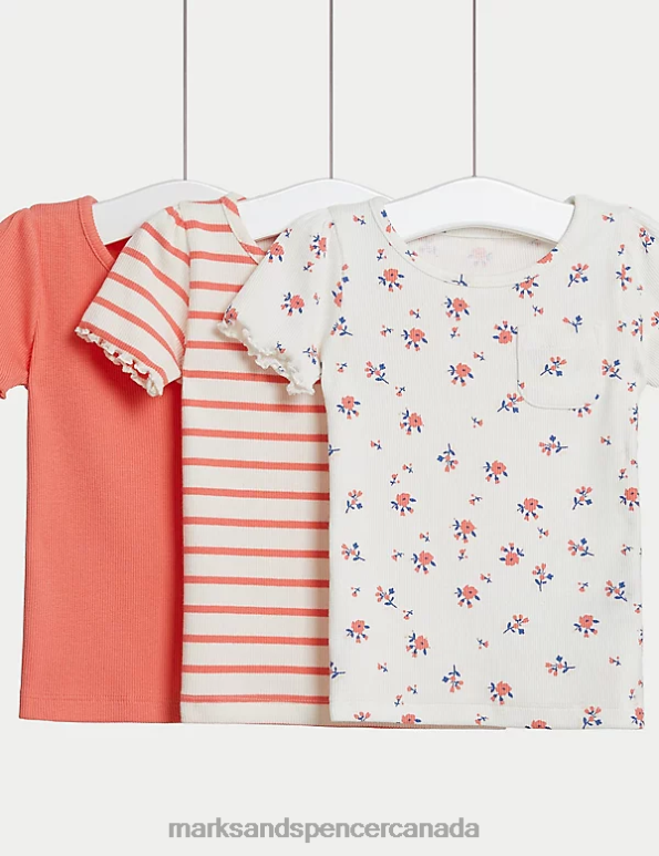 Baby Multi Clothing Marks & Spencer 3pk Cotton Rich T-Shirts 20VTD7661 - Marks and Spencer Canada locations