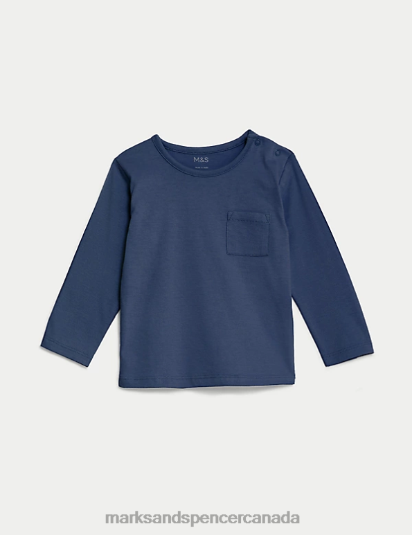 Marks and Spencer near me - Baby Navy Clothing Marks & Spencer Pure Cotton Top 20VTD7539